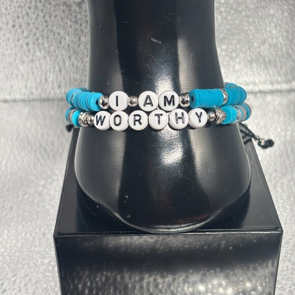 Handmade Affirmation Bracelet Set - Size7 1/2 - Picture 3 of 3